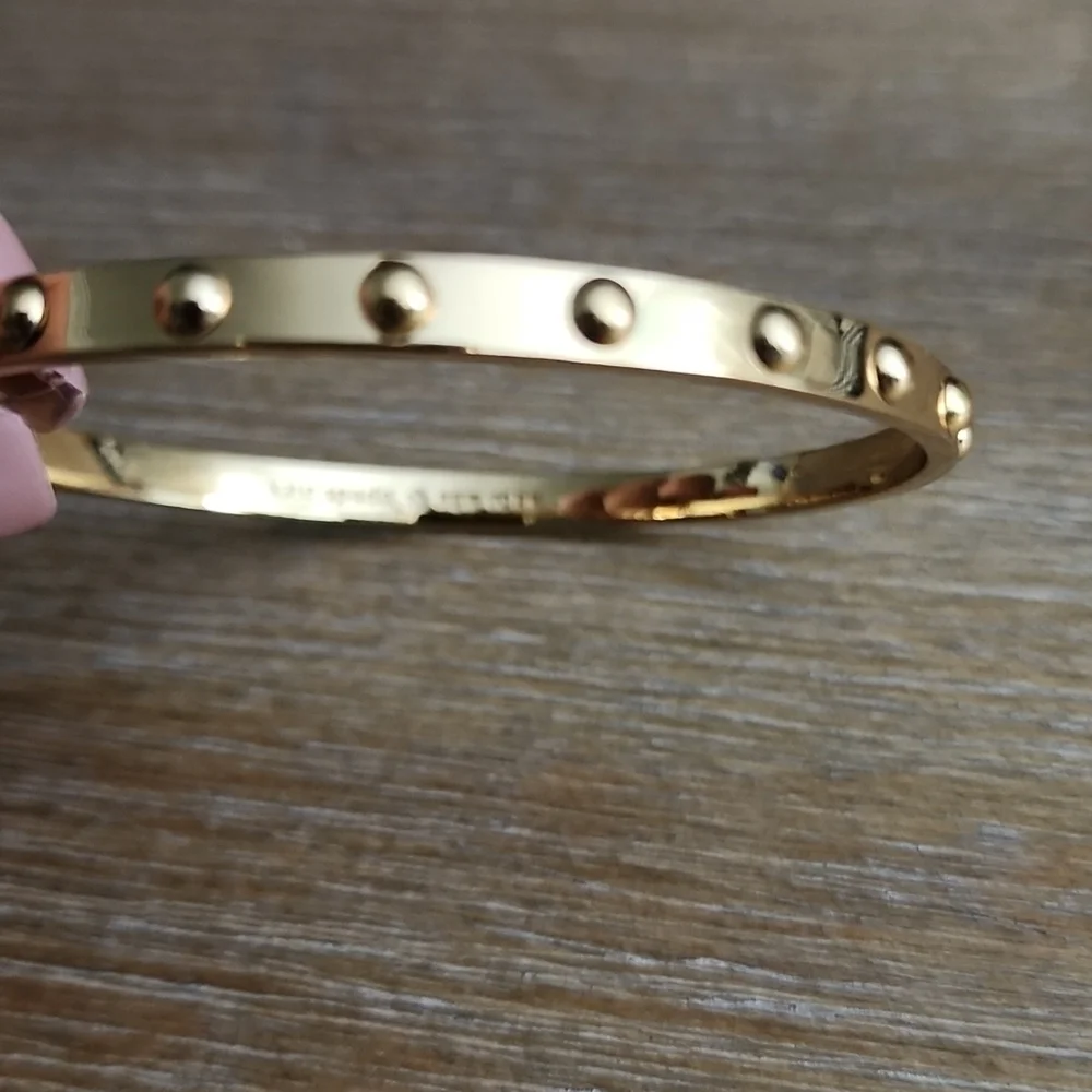 Kate Spade New York Rose Gold Studded Ball Bangle Bracelet - Picture 5 of 7